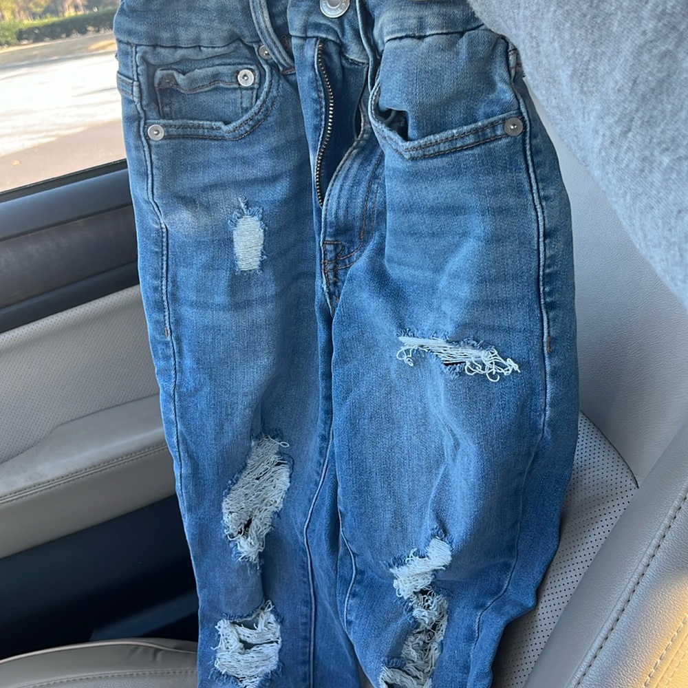 Aeropostale ripped high rise curvy jeggings blue size 2